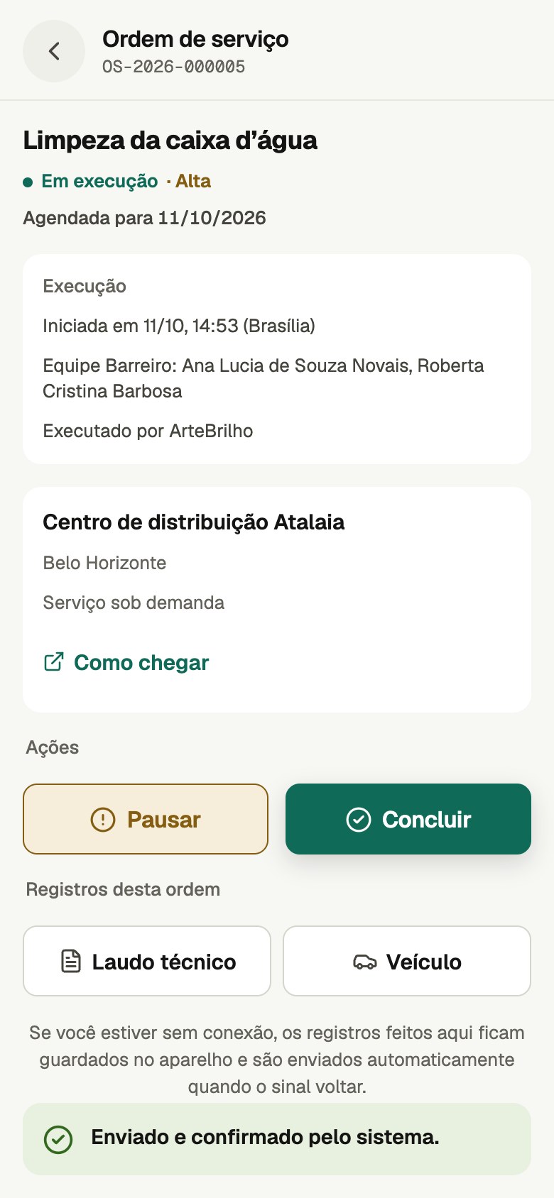 2. Em execução