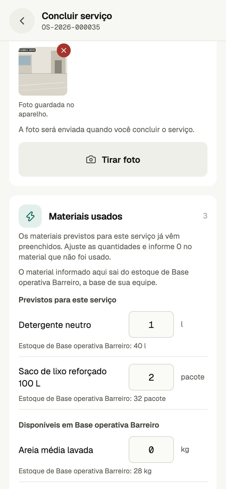 3. Materiais usados