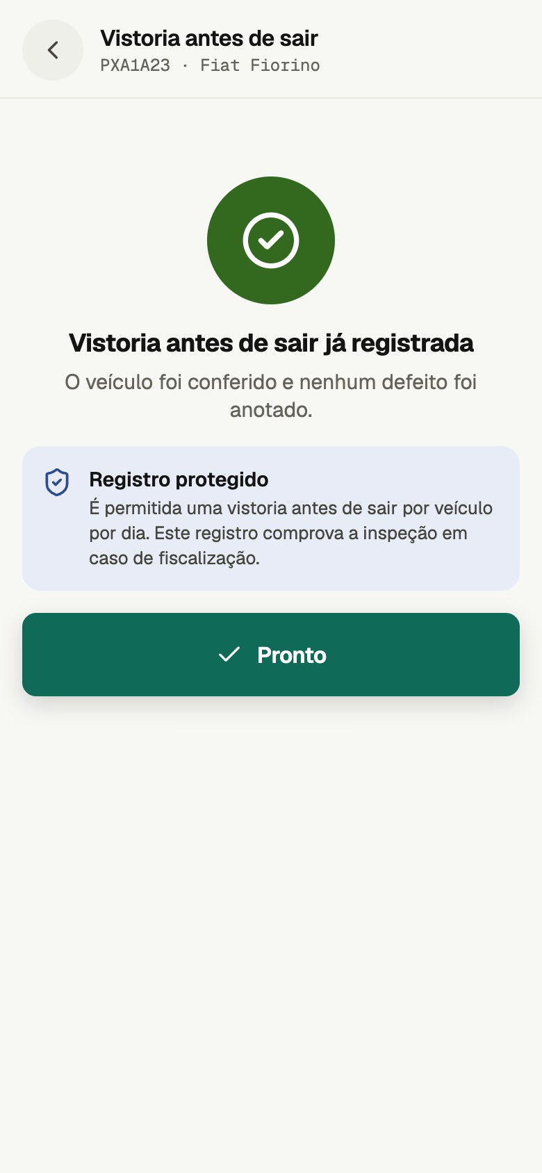 3. Vistoria registrada