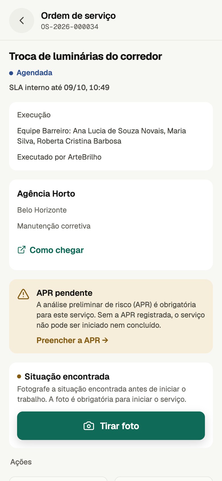 1. Aviso de APR pendente