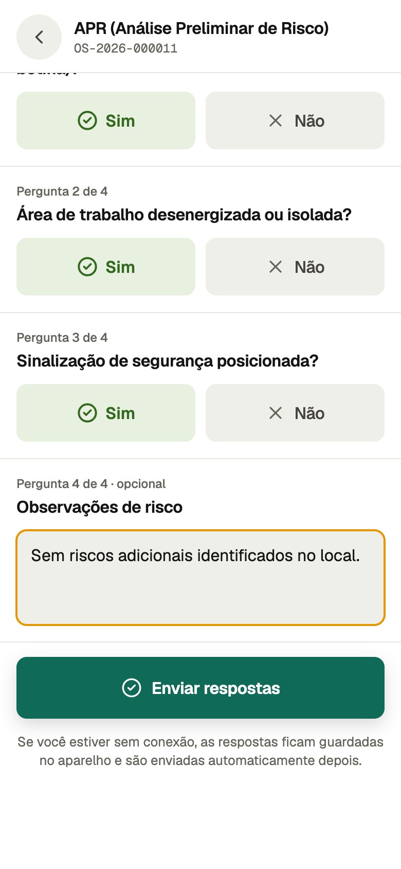 3. Respostas marcadas