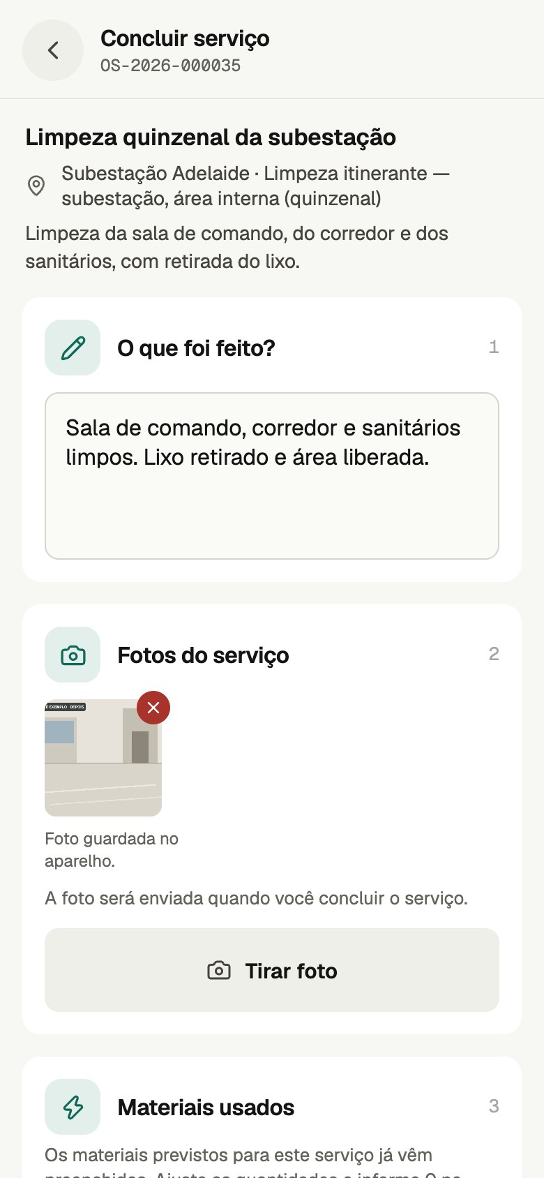 2. Fotos do serviço