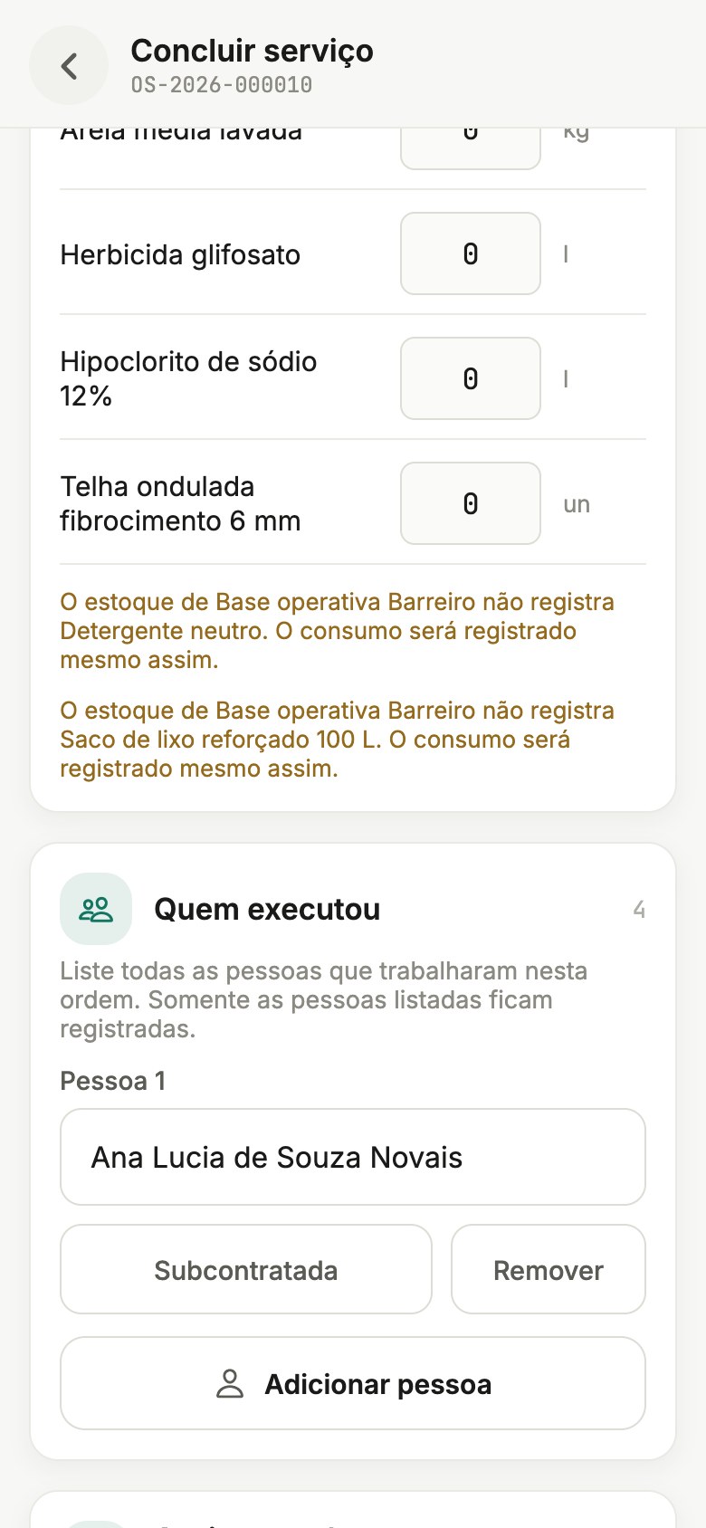 4. Quem executou